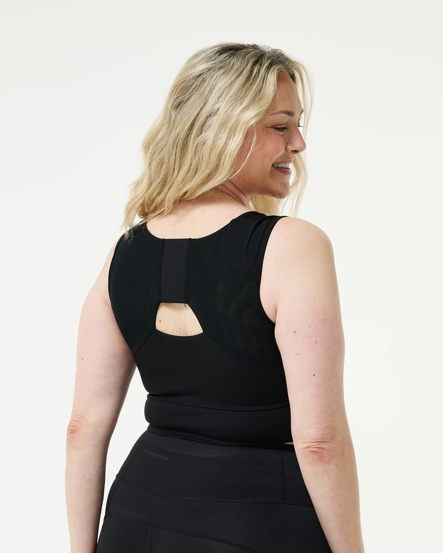 Back of the Collagen Power Bra with the shoulder cutout